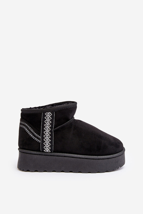 Women's Snow Boots On Platform Lined Black Lomessa