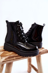 Children's Boots Lacquered With a Zipper Black Julie