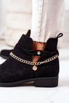 Suede Boots With A Chain Black Elvira