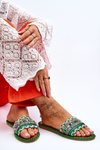 Women's Embellished Slippers Green Bellisa