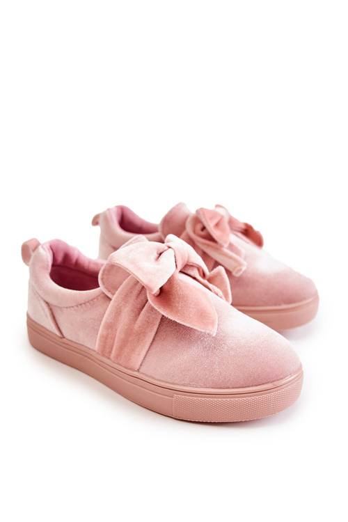 Children's Sneakers Slip-On With A Bow Pink Timma