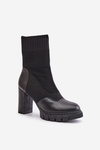 Heeled Boots with Sock Black Atansa