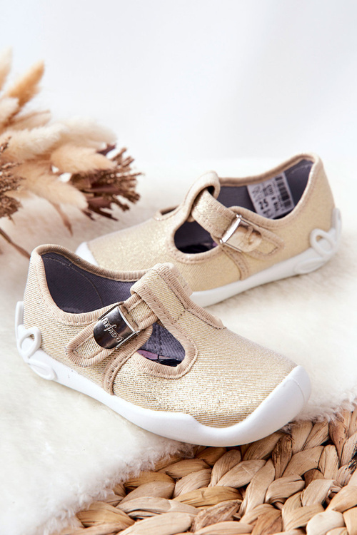 Papcie Baleriny Befado Błyszczące 115X003 Złote