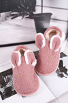 Women's Slippers With Fur Rabbit Pink Goody