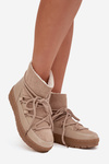 Women's Snow Boots with Laces Beige Rebekah