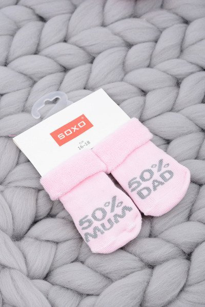 Soxo Infant Socks Pink 50% Mum Dad