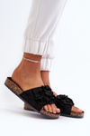 Women's Clogs on Cork Platform with Eco Suede Black Jaihini