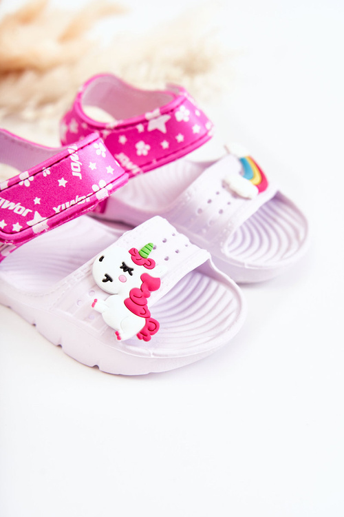 Light Foam Children's Sandals With Velcro White Asti