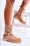 Openwork Booties With A Zipper With A Chain Beige Chantelle 