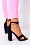 Suede Stiletto Sandals Black Destino