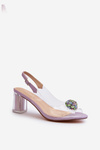 Transparent Sandals with Ornament Purple D&A MR38-454