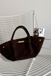 Bag Made of Natural Suede Chocolate Fiorenza