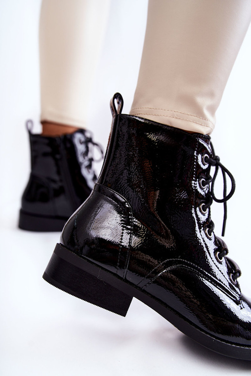 Classic Lacquered Women's Warm Boots Black Grimma