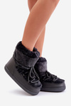 Snow Boots With Fur And Laces Black Silvara