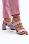 Women's Elegant Sandals with Stiletto Heel Purple D&A MR38-549