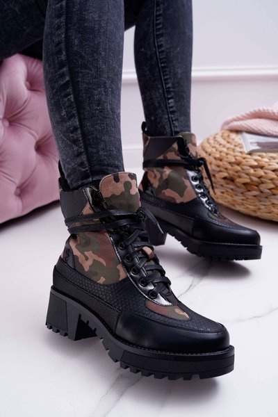 Women's Boots High Black Moro Trappers Nemtere