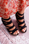Women's Sandals Strap Heel Black Liluena