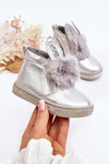 Children's Snow Boots with Zip Silver Mothia