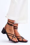 Tied Sandals With High Heels Black Secret Love