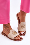 Women's Classic Flat Heel Sandals Beige Larotte