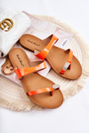 Women's Lacquered Flip-flops Orange Jimena