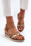 Women's Wedge Sandals with Woven Detail Brown Starlenna