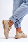 Women's Slip-on Fabric Sneakers Beige Venett