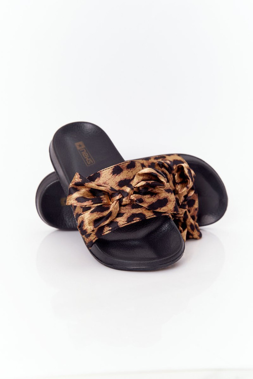 Women's Slippers With A Bow Leopard Beat It