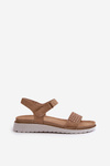 Comfortable and Lightweight Women's Sandals with Velcro Inblu CN000041 Beige-Gold