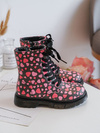 Kids' Lined Boots with Zipper Black-Pink Dolida
