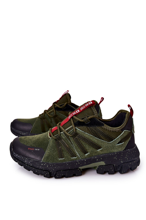 Buty Sportowe Skórzane Memory Foam Big Star Khaki II174235