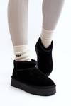 Fashionable Suede Low Snow Boots Black Nucca
