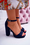 Women's Navy Blue Platform Stiletto Sandals Debora