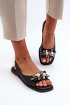 Women's Sandals with Decorations S.Barski KV27-004 Black