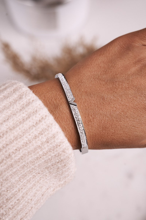 Steel Bracelet with Cubic Zirconia Silver Venus