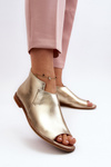 Women's Leather Sandals Laura Messi 2443 Gold