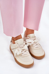 Low Women's Sneakers With Lace Leopard Beige Zielle