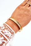 Women's Slip-on Bracelet With Embossing Gold