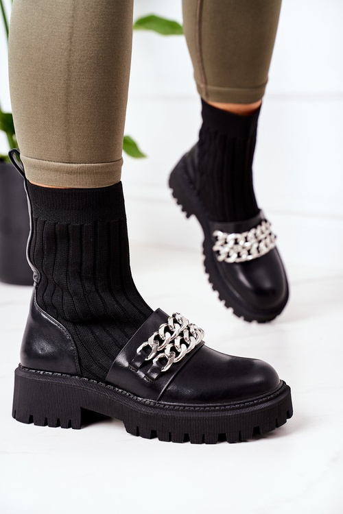 Boots With Chain Black Walk This Way