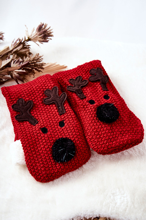 Świąteczne Skarpetki Długie Renifer Czerwone