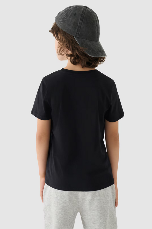 Smooth Cotton Boys T-shirt Regular 4FJWAW24TTSHM1859-20S Black