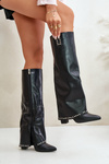 Ladies Boots With Turned Shaft On Heel Black Kaielia