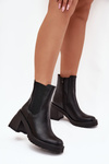 Womens Ankle Boots On Heel Black Thalira