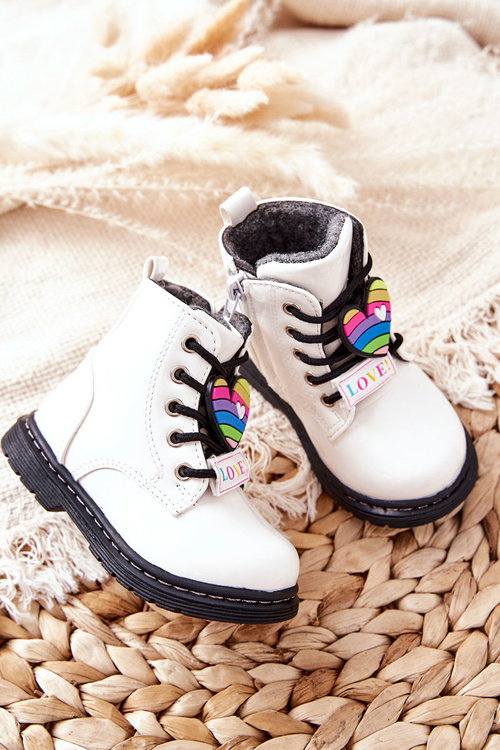 Lacquered Woolen Insulated Boots White Anlon