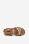Comfortable and Lightweight Women's Sandals with Velcro Inblu CN000041 Beige-Gold