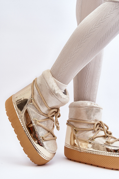 Women's Snow Boots with Gold Laces Toolsa