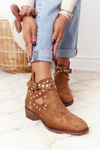 Openwork Boots With Jets Camel Dakota