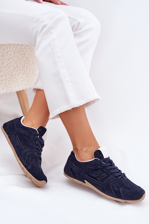 Women Sports Shoes Made Of Eco Suede Navy Dorella