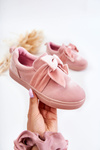 Children's Sneakers Slip-On With A Bow Pink Timma
