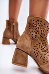 Openwork boots Lewski Shoes 3166 Beige